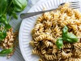 Basil on pasta salad