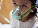 Young girl on nebulizer