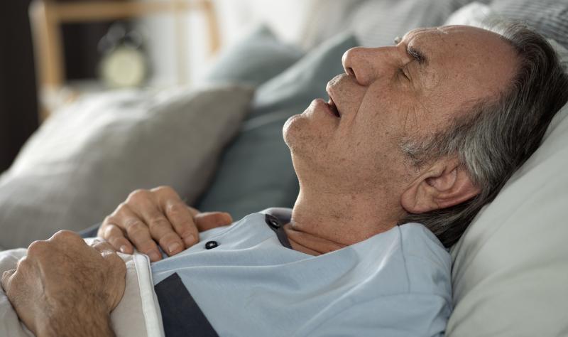 Man with sleep apnea