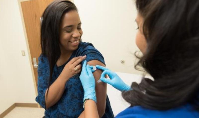 Bandaid after flu vaccination