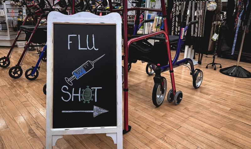 Flu shot sign