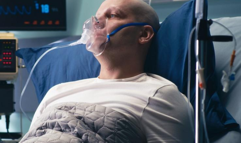 Immunocompromised man in hospital