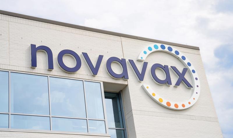 Novavax logo on building