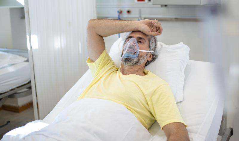 Older man in hospital with COVID