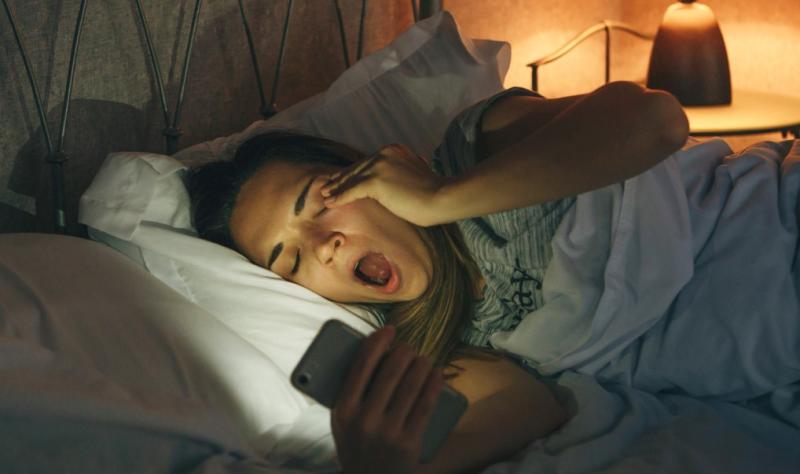 Sleepy teen girl