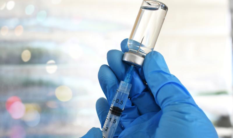 Vaccine vial and syringe