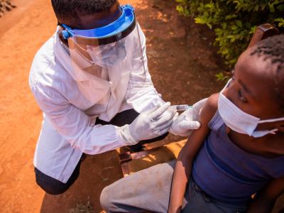 Child being vaccinated
