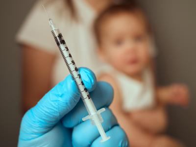 Child getting vaccine
