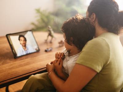 Telemedicine visit with parent and child