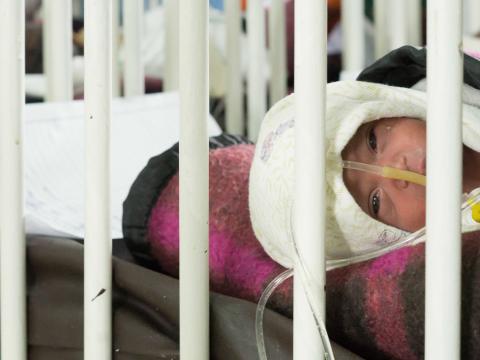 Baby with sepsis