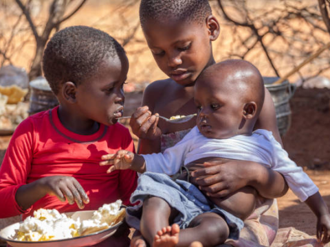Three African children