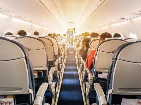Airplane full of passengers