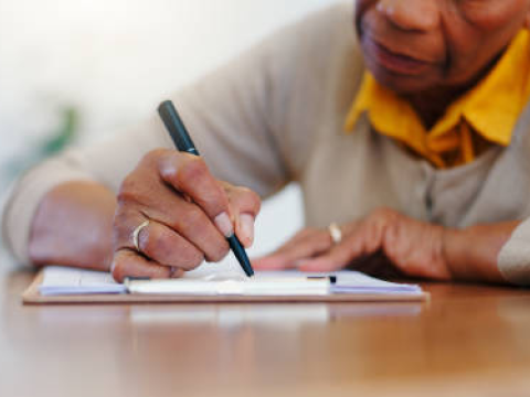 Filling out paperwork