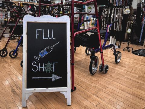 Flu shot sign