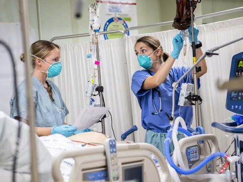 Hospital workers amid COVID