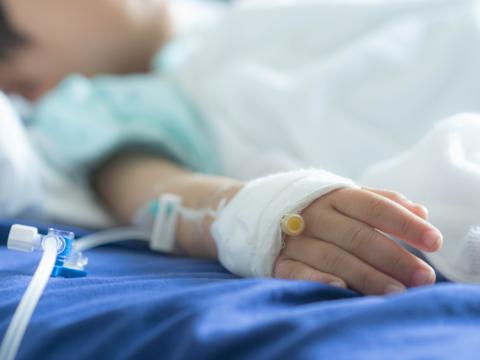 Hospitalized child with flu