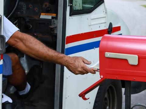 Mail truck delivery