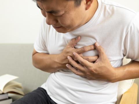 Man having chest pain