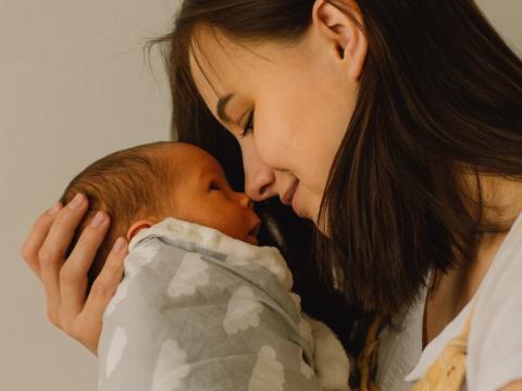Mother with newborn son
