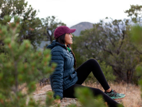 Native American woman outdoors