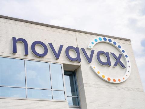 Novavax logo on building