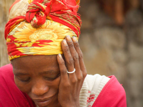 Sad African woman
