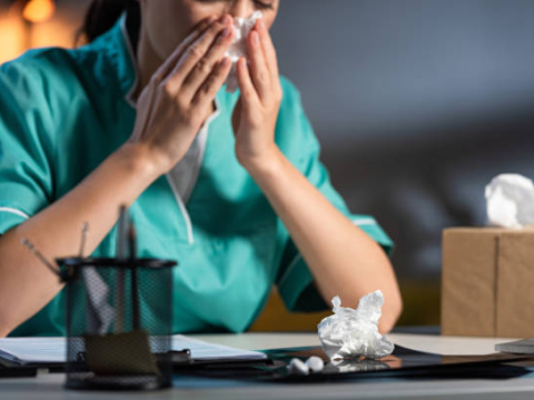 Sick healthcare worker