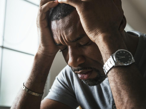 Tired black man
