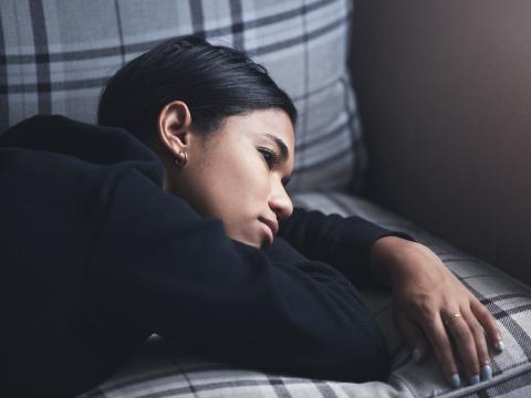 Tired young woman