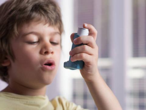 Child with inhaler