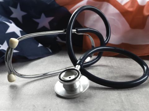 flag and stethoscope