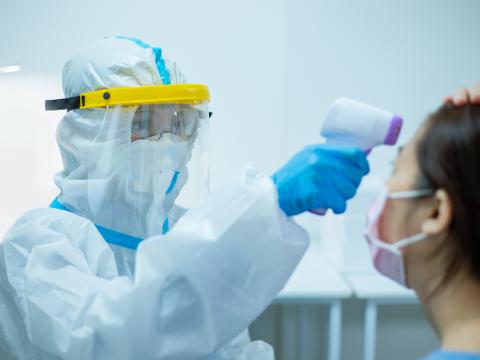 Healthcare worker testing for fever