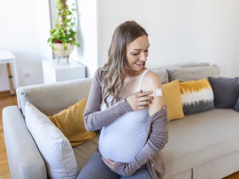 pregnant woman with shot