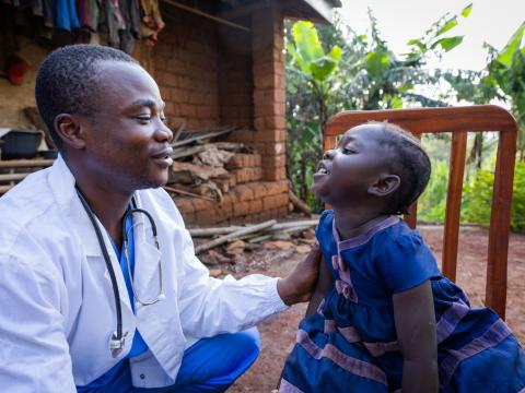 Doctor and child in Africa
