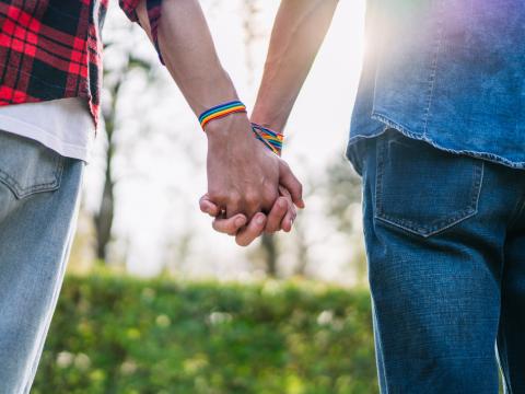 men holding hands