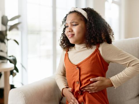 girl with stomachache