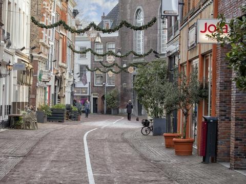 Almost empty Dutch street