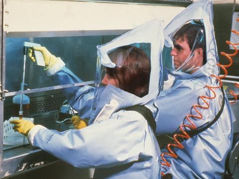 Lab workers