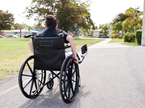 Child in wheelchair