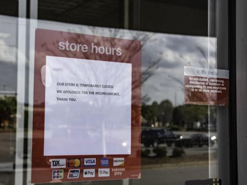 Pandemic closed store sign
