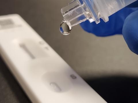 Close-up of COVID-19 rapid test