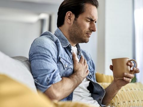 Coffee drinker with chest pains