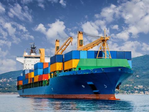 Huge container ship