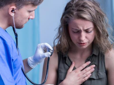 Coughing woman
