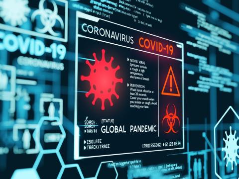 COVID-19 data on a screen