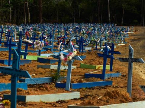 COVID graves in Manaus, Brazil
