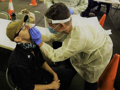 COVID-19 nasal swabbing