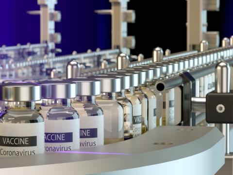 COVID vaccine vial production line