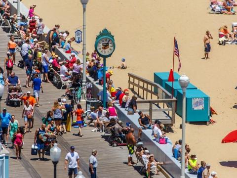 Crowded boardwalk, Ocean City, Maryland
