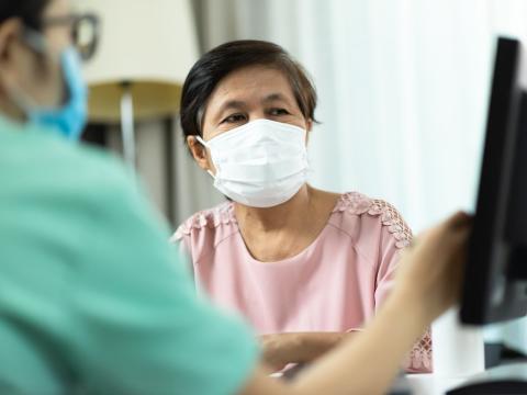 Doctor instructing patient